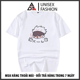 Áo thun tay lửng rộng in hình Jujutsu-Gojo Satoru thời trang nam nữ mới nhất