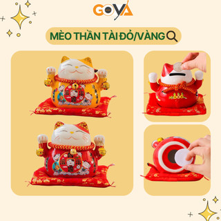 Mèo thần tài, mèo chiêu tài ống heo bằng sứ (11x12cm)