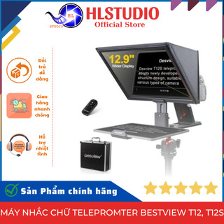 Máy nhắc chữ telepromter bestview t12, t12s hợp kim nhôm 12 inch cho máy tính bảng, máy ảnh, webcam hl studio