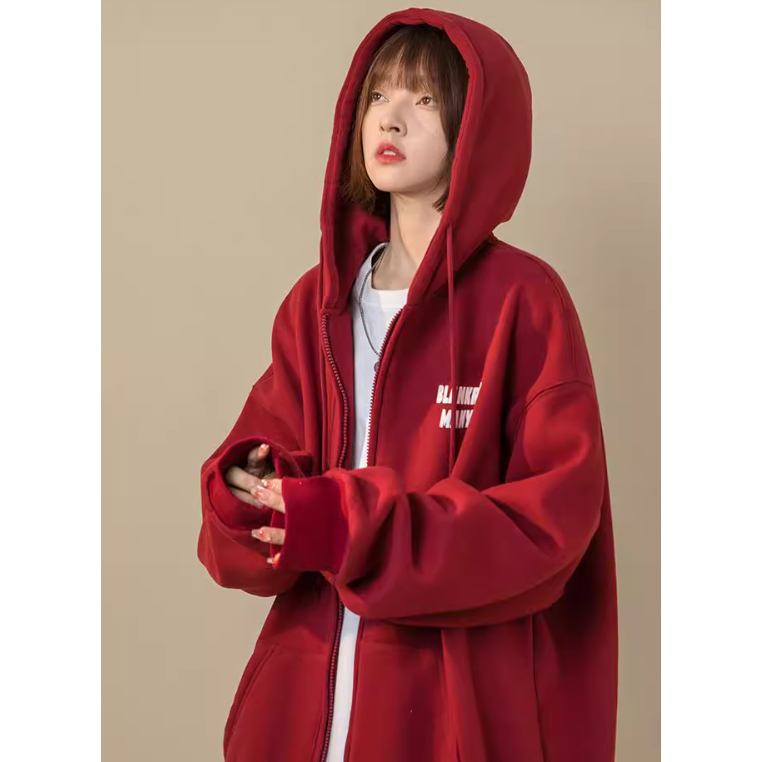 Áo Khoác Hoodie Zip 2 Màu Nam Nữ - Áo khoác nỉ mũ form rộng nỉ bông dày dặn cotton mềm mịn chữ in | BigBuy360 - bigbuy360.vn