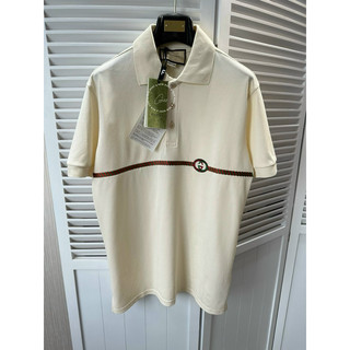 Áo polo - Guci - GC Embroidered polo shrit Beige new2024