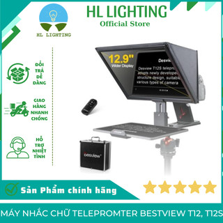 Máy nhắc chữ telepromter bestview t12, t12s hợp kim nhôm 12 inch cho máy tính bảng, máy ảnh, webcam hl lighting
