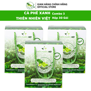 Combo 3 hộp 30 gói cà phê xanh thiên nhiên việt