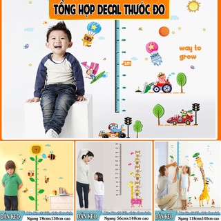 Decal trang trí thước đo Hươu Cao Cổ mẫu 01