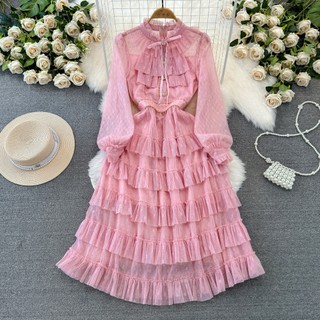 #4588 [Order] Đầm Quảng Châu dài tay tiểu thư thanh lịch thon gọn siêu xinh
