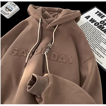 Áo Hoodie Nam Nữ chũ nổi SATURDAY - Áo Khoác Nỉ Bông Mũ Rộng 3 Màu Basic Form Rộng Unisex | BigBuy360 - bigbuy360.vn