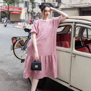 Đầm cotton hồng NGADO