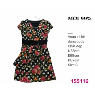 Đầm voan, đầm dự tiệc dáng body chất đẹp xịn sò có lót size S  mới 99%