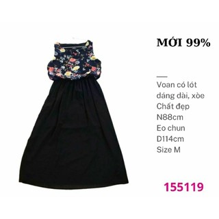 Đầm voan dài dáng xòe chất đẹp xịn sò có lót size S mới 99%