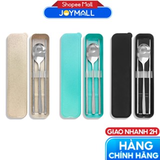 Bộ muỗng đũa inox JoyMall kèm hộp đựng lúa mạch, dùng mang đi cá nhân, văn phòng du lịch