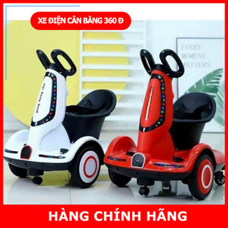Xe máy điện cho bé, Xe ô tô điện trẻ em cân bằng xoay 360 độ có nhạc đèn