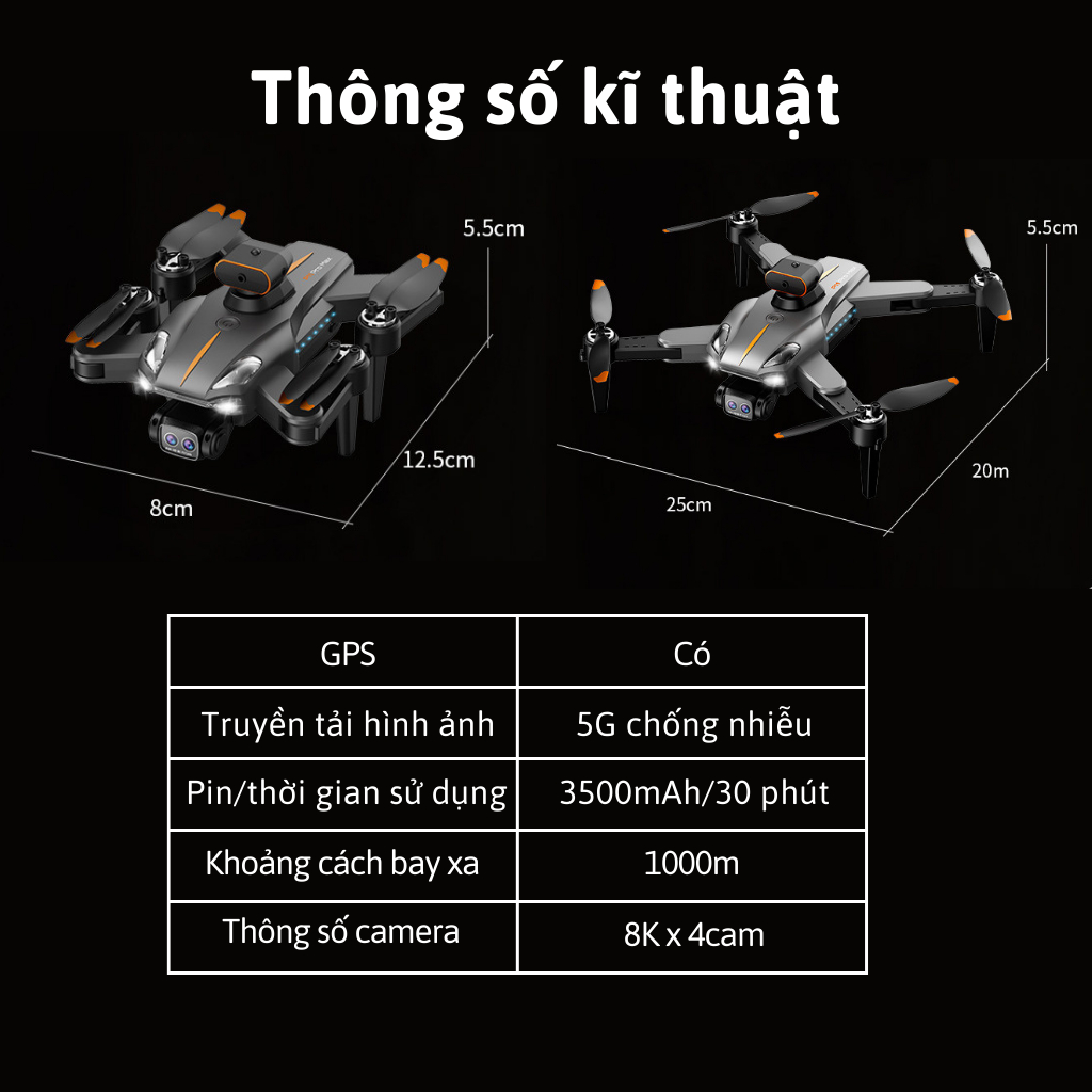 Play cam camera full HD siêu nét, Plycam P11 pro max tốt hơn flycam P14 pro, Fly cam có G.P.S1,Pin 3500 bay 30P | BigBuy360 - bigbuy360.vn