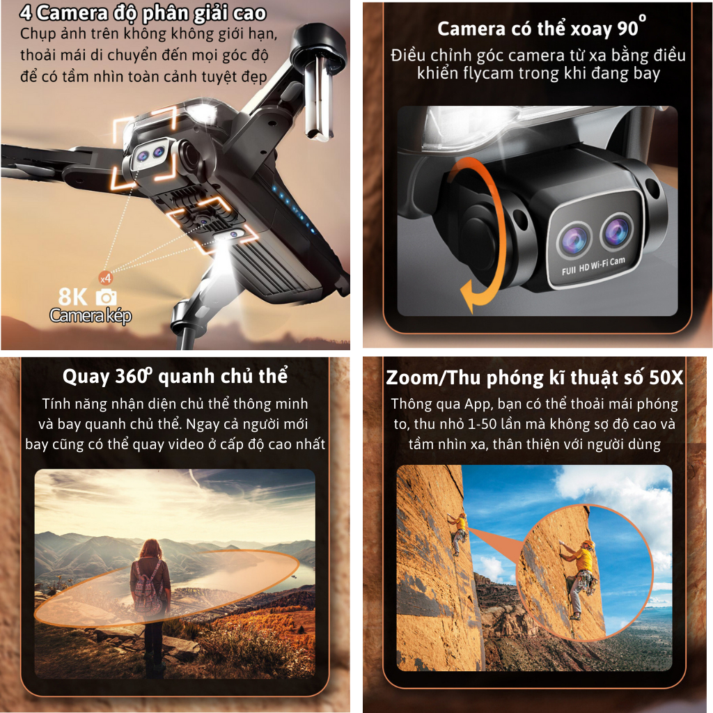 Play cam camera full HD siêu nét, Plycam P11 pro max tốt hơn flycam P14 pro, Fly cam có G.P.S1,Pin 3500 bay 30P | BigBuy360 - bigbuy360.vn