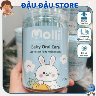 Gạc Rơ Lưỡi Trẻ Em Molli Dạng Que Đã Tiệt Trùng Cho Be Sơ Sinh - Hộp 30 Que Tiêu Chuẩn Cho Bé Đậu Đậu Store