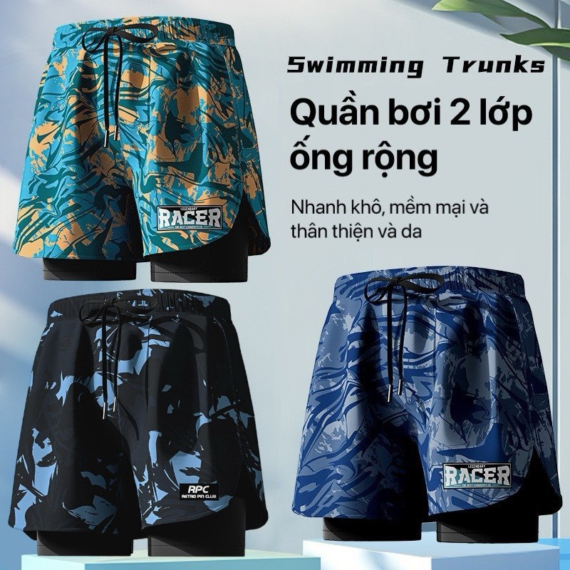 Quần bơi nam 2 lớp, quần thể thao nam YUKE-YK12/ nhập khẩu chính hãng - VIVASPORT