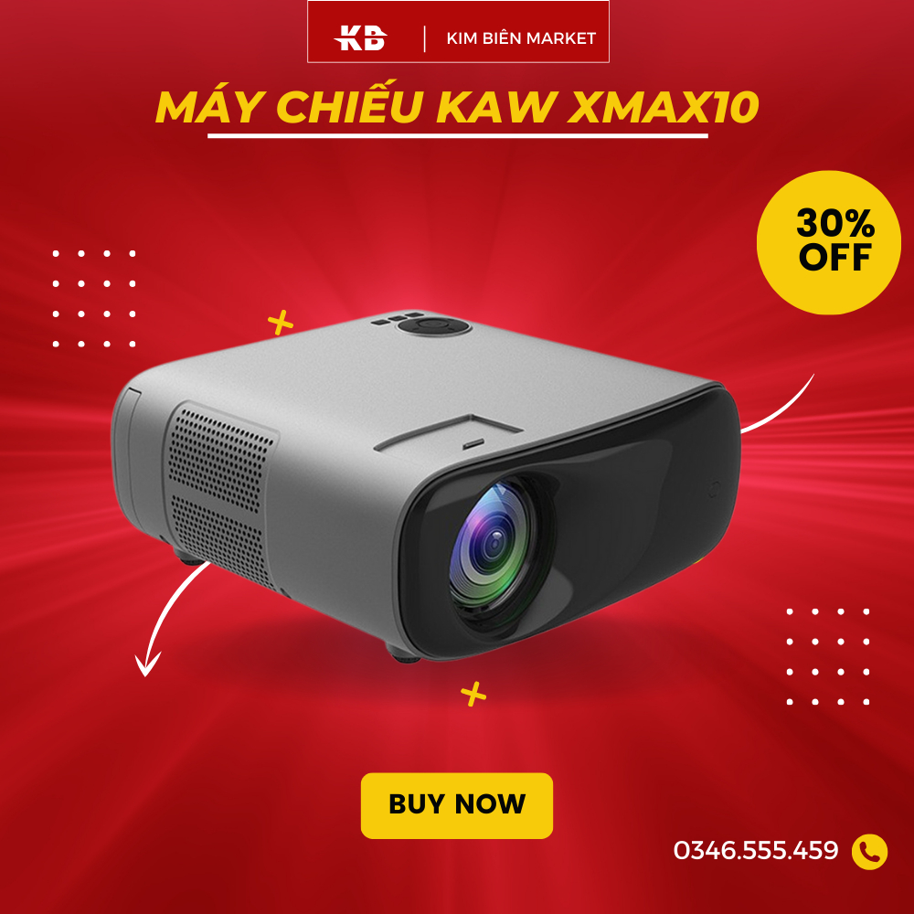 Máy Chiếu 4K Androi KAW XMAX10 Chiếu Siêu Nét, Xem Phim Giải Trí, Dạy Học, Văn Phòng, Đa Năng - Bảo hành chính hãng