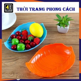 Đĩa nhựa hình chiếc lá, đựng hoa quả, trái cây, đồ ăn decor để bàn tiện lợi - dĩa đựng thức ăn , khay đựng đồ ăn vặt