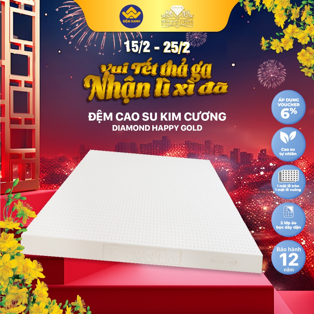 Đệm cao su Kim Cương Xuất Khẩu Diamond Happy Gold