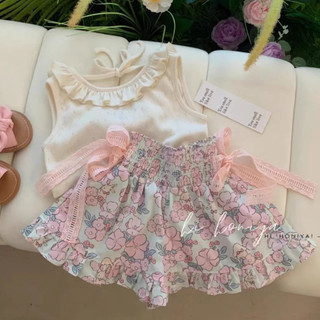 Bộ quần áo bé gái- Bộ đồ bé gái ba lỗ bánh bèo cho bé yêu từ 8kg đến 20kg