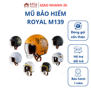 Nón bảo hiểm 3/4 Royal M139 chính hãng kính âm - Mũ bảo hiểm cao cấp 3 size Bảo hành 12 tháng