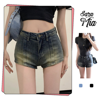 Quần short jeans nữ vải bò quần đùi cạp cao denim dáng ngắn ôm eo tôn dáng màu xanh S8
