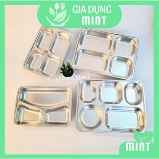 Khay cơm Inox 3/4/5 ngăn cao cấp sâu lòng - khay inox cơm tiện lợi