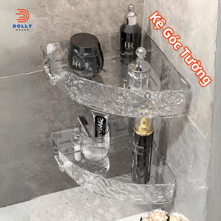 Kệ góc nhà tắm DOLLY HOUSE, Kệ Nhà Tắm, Kệ Dán Tường Không Khoan Đục, Chất Liệu Nhựa Trong Suốt Cứng ABS