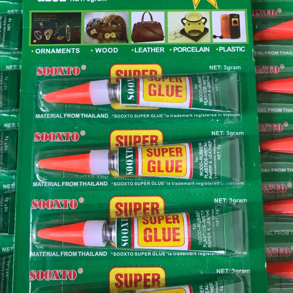 Sét 5 tuýp keo dán đa năng Super Glue siêu dính