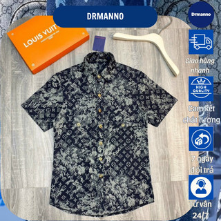 Áo Sơ Mi Nam vải bò Eo Vì hoạ tiết Monogram sắc nét bản đẹp - Áo Sơ Mi Nam Nữ Eo Vì vải bò hoạ tiết Monogram bản đẹp