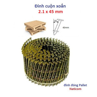 Đinh cuộn xoắn 2.1 x 45mm - loại xoắn cuộn có 300 cây đinh - đinh đóng pallet thùng mê gỗ