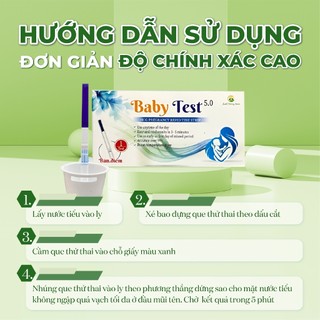 Que thử thai Baby Test 5.0 Phát hiện thai sớm siêu nhạy Ánh Dương chính xác 99%