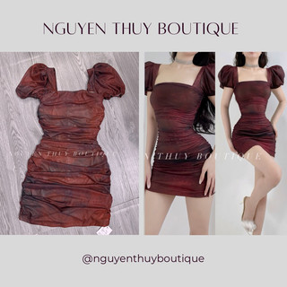 Đầm body dúng tay phồng lưới nguyen thuy boutique