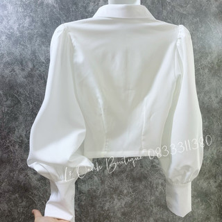 Áo sơ mi croptop tay phồng A52