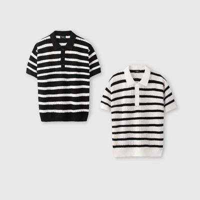 [MUA 2 GIẢM 20%] Áo Polo nam ROWAY dệt len Premium | Polo len kẻ ngang