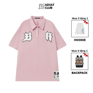 Áo Polo Banawa áo thun local brand nam nữ unisex có cổ tay lỡ form rộng - Màu Hồng