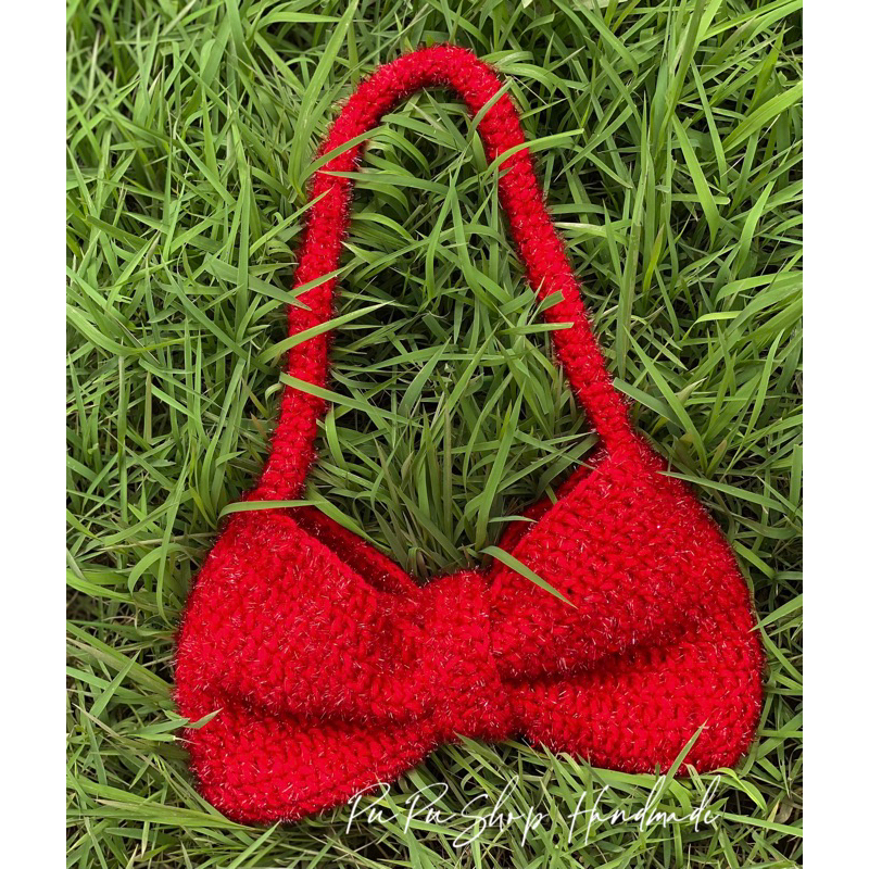 [Bow Bag Bling] Túi nơ len móc handmade - Túi len babies nơ phong cách coquette/y2k [có sẵn-Ảnh thật