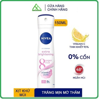 Xịt Khử Mùi Nữ Nivea Extra Whitening 150ml - Sáng Da, Mờ Vết Thâm