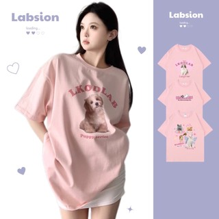 Áo thun basic hồng nam nữ form rộng by labsion