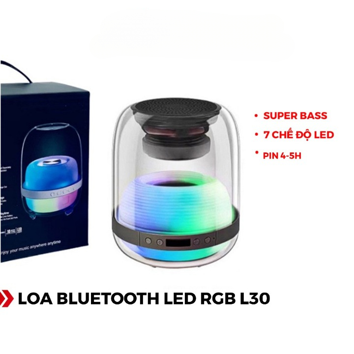 Loa bluetooth trong suốt L30 có đèn led , nghe nhạc công suất lớn , pin trâu hàng chính hãng