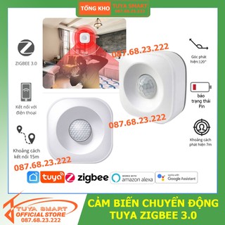 Cảm biến chuyển động tuya zigbee vuông pir zigbee dán tường tuya smart - pin 3a