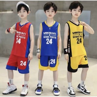 Bộ quần áo thể thao ba lỗ thông hơi bao viền cổ áo sang trọng hàng quảng châu cho bé 8-70kg