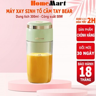Máy xay sinh tố cầm tay Bear máy xay sinh tố mini sạc điện, dung tích 300ml – Hàng chính hãng