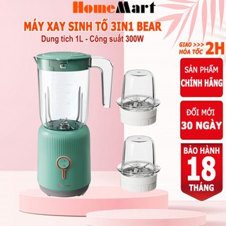 Máy xay sinh tố đa năng 3 cối xay Bear xay sinh tố, xay thịt, xay đồ ăn dặm cho bé – Hàng chính hãng