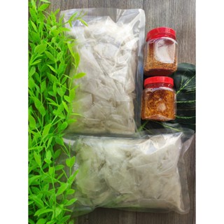 Combo 1kg bánh tráng phơi sương rìa ủ bơ mềm dẻo + muối nhuyễn + dầu tỏi | Chợ Cô Thu