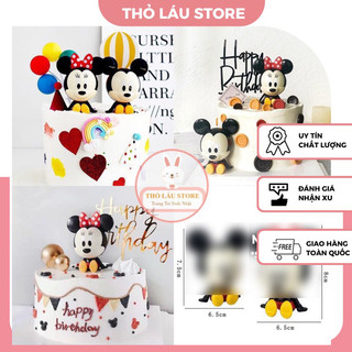 Bộ 2 chuột Mickey vịt Donal trang trí bánh sinh nhật, đồ chơi chuột Mickey vịt Donal