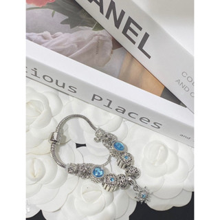 Vòng tay charm bạc pandora chất liệu titan mạ bạc s925 nhiều màu trắng xanh vàng đỏ tím phù hợp với các mệnh tương ứng S