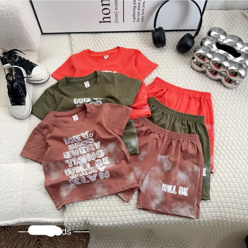 Sét bộ thun cotton loang bé trai