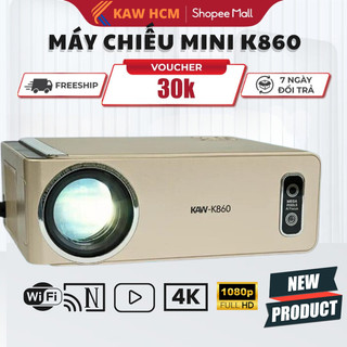 Máy chiếu mini K860 KAW chính hãng tự động lấy nét, hỗ trợ 4K, độ phân giải Full HD