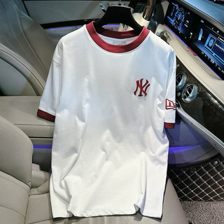 Áo thun unisex nam nữ form rộng tay lỡ thêu chữ n.y, áo thun form rộng hot hit 2024