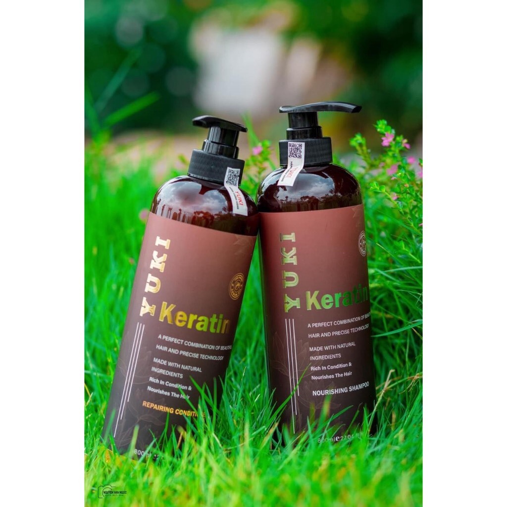 Dầu gội xả keratin yuki mọc tóc mềm mượt 800ml